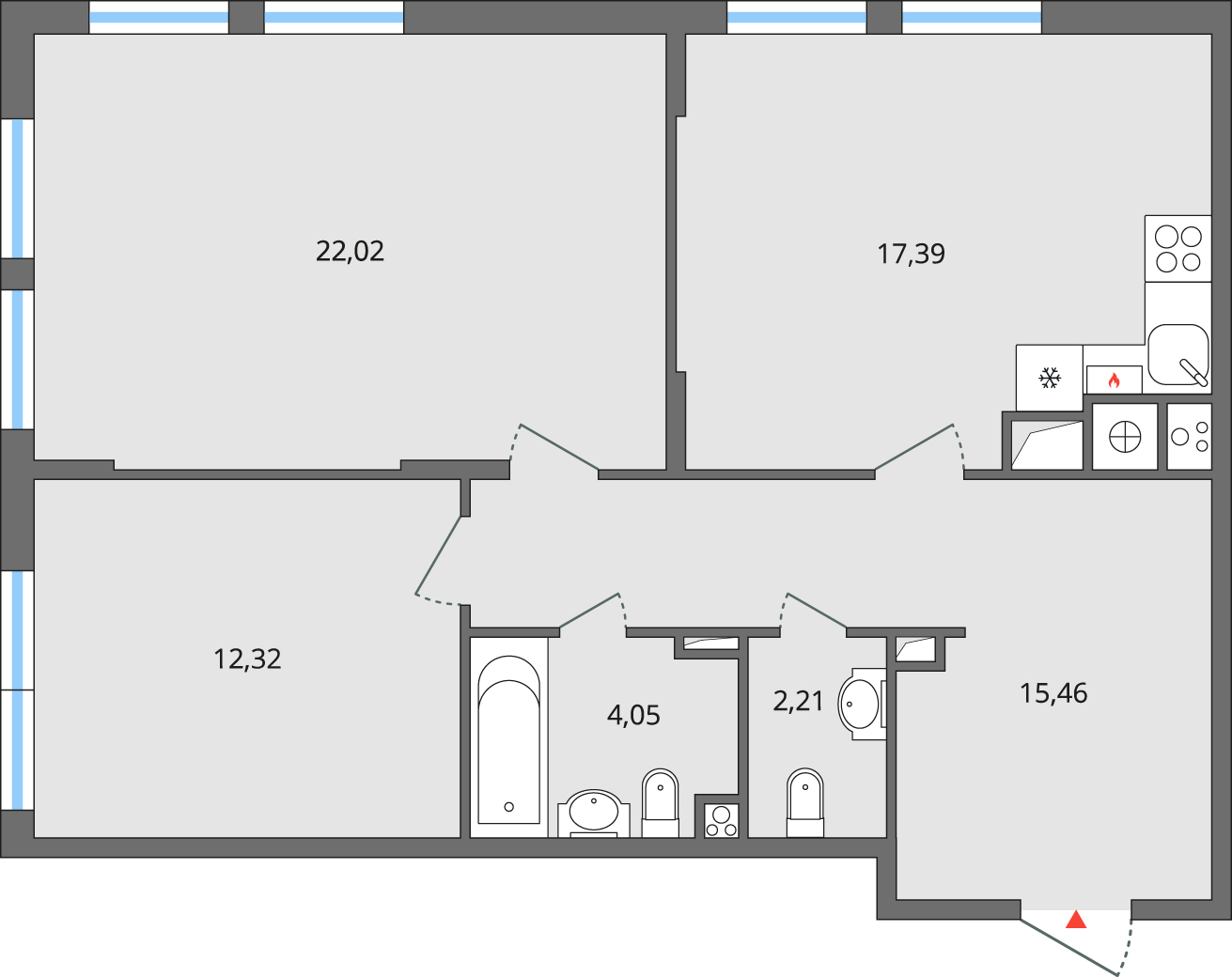 3-к 73,45 м² - ЖК Эльта - купить квартиру в Ельце от застройщика